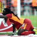 Galatasaraylı Bafetimbi Gomis'in gol sevinci